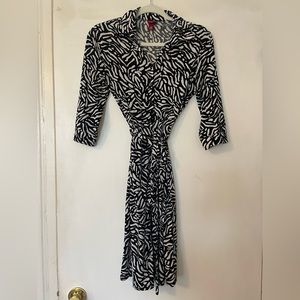 Zebra print button down dress